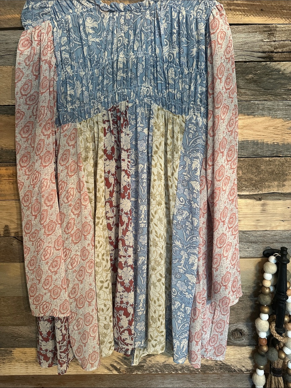 Free people Boho Patchwork Maxi bohemian travel l-xl flowing